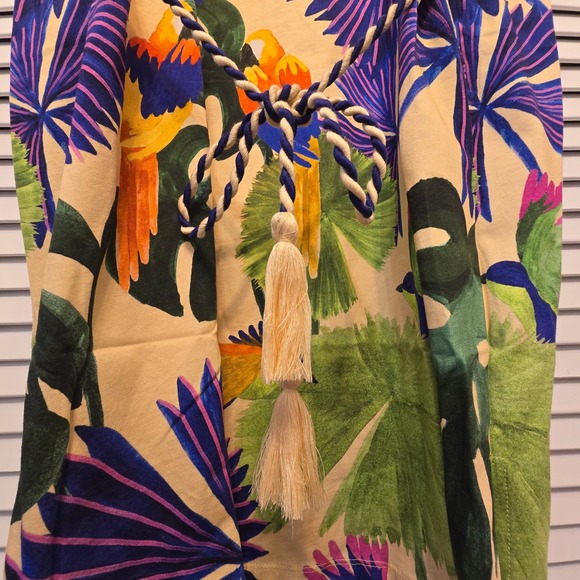 FARM RIO Sand Macaw Jungle Organic Cotton T Shirt Dress Sz M and L Tropical Boho - Picture 4 of 16